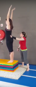 Gymnast preparing